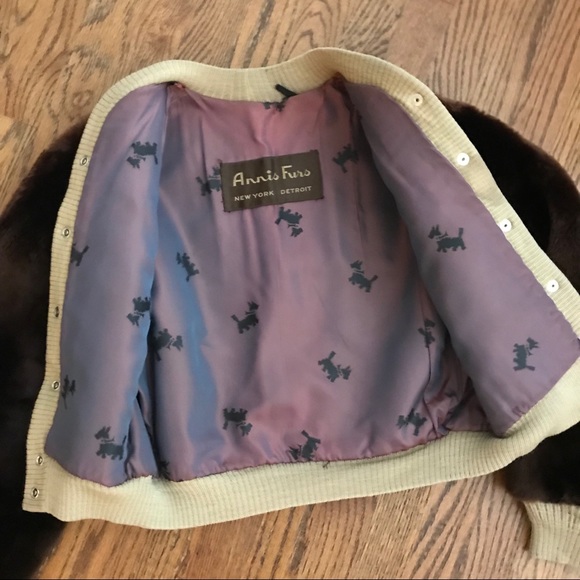 Vintage faux fur cropped bomber short jacket small - Picture 5 of 6